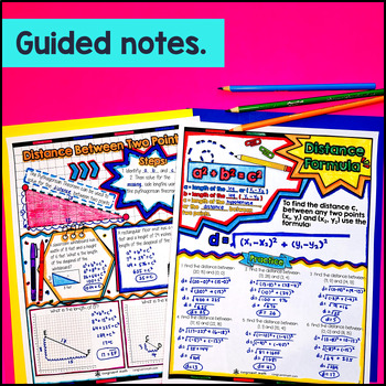 Distance Between Two Points Guided Notes w/ Doodles — preview page 2 of 4