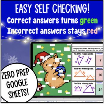 [Christmas] Similar Figures Digital Pixel Art Scale Factors Map Drawings Models — preview page 3 of 4