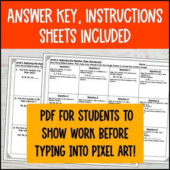 Thanksgiving Number Patterns Using Number Rules Fall Digital Pixel Art 4th Grade — preview page 4 of 4