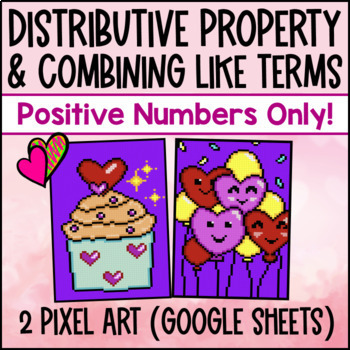 Distributive Property & Combine Like Terms Pixel Art