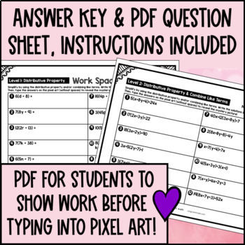 Distributive Property & Combine Like Terms Pixel Art — preview page 4 of 4