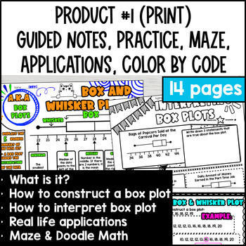 Box & Whisker Plots Guided Notes & Activity BUNDLE — preview page 2 of 4