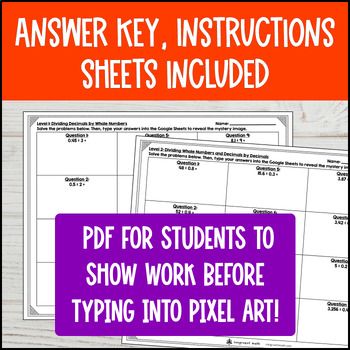 [Fall] Dividing Decimals by Whole Numbers and Decimals Digital Pixel Art — preview page 4 of 4