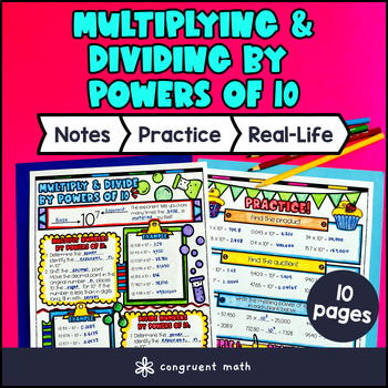 Thumbnail for Multiplying and Dividing Decimals by Powers of 10 Guided Notes 5th Grade Doodles