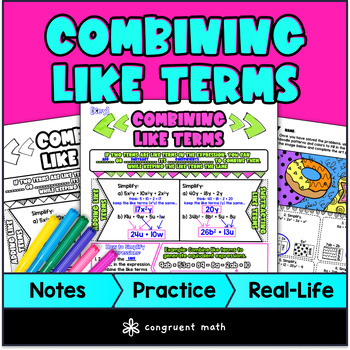 Combining Like Terms Guided Notes & Doodles