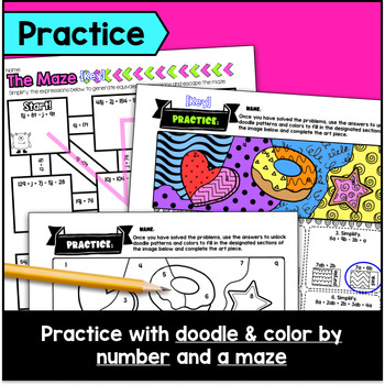 Combining Like Terms Guided Notes & Doodles — preview page 3 of 4