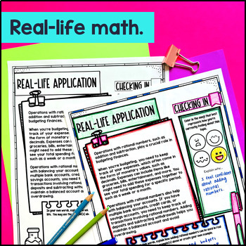 Adding Rational Numbers Guided Notes & Doodles — preview page 4 of 4