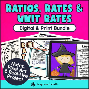 Ratios, Rates & Unit Rates Digital & Print Bundle