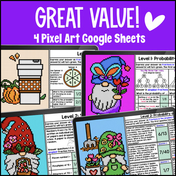 Probability of Simple and Compound Events Digital Pixel Art BUNDLE — preview page 2 of 4