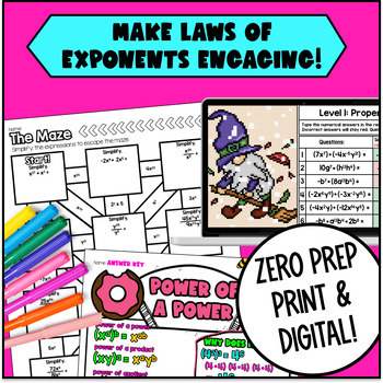 Laws of Exponents Properties Guided Notes & Pixel Art — preview page 4 of 4