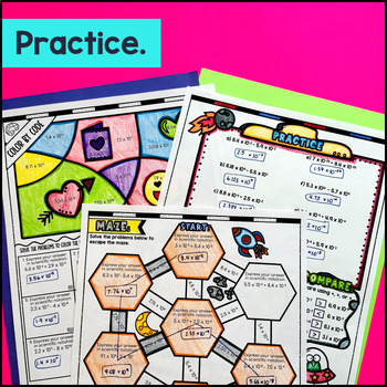 Adding and Subtracting Scientific Notation Guided Notes with Doodles — preview page 3 of 4
