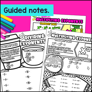 Product & Quotient Exponent Rules Guided Notes — preview page 2 of 4