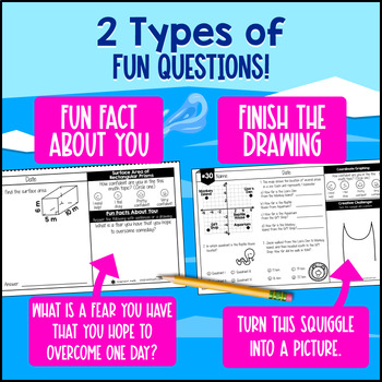 Geometry Area, Volume, Coordinate Plane 6th Grade Warm Ups Bell Ringers — preview page 3 of 4
