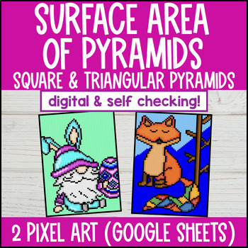 Thumbnail for [Spring] Surface Area of Square Triangular Pyramids Digital Pixel Art | 3D Nets