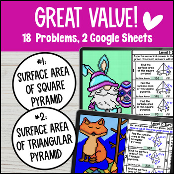 [Spring] Surface Area of Square Triangular Pyramids Digital Pixel Art — preview page 2 of 4