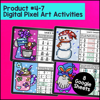 Equivalent Fractions Compare Decompose Fraction Guided Notes Pixel Art 4th Grade — preview page 4 of 4