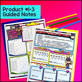 Number Patterns & Numerical Expressions Guided Notes & Pixel Art Bundle — preview page 2 of 4