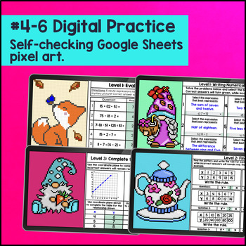 Number Patterns & Numerical Expressions Guided Notes & Pixel Art Bundle — preview page 4 of 4