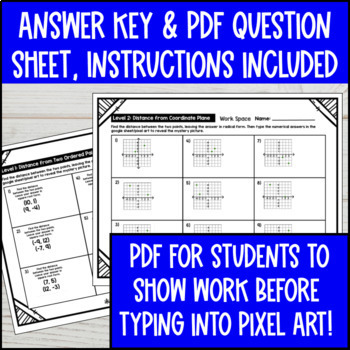 Distance on Coordinate Plane Digital Pixel Art — preview page 4 of 4