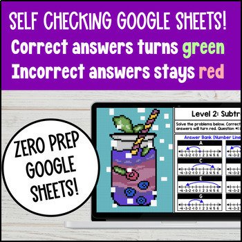 Add and Subtract Integers Using Number Lines Pixel Art — preview page 3 of 4