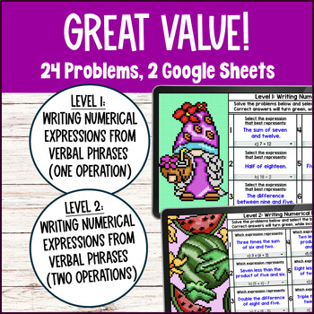 Writing Numerical Expressions from Verbal Phrase — preview page 2 of 4