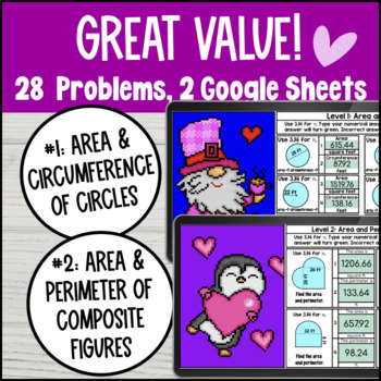 Area and Circumference of Circles Pixel Art — preview page 2 of 4