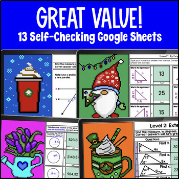 Geometry Pythagorean Theorem, Volume Pixel Art Unit BUNDLE — preview page 2 of 4