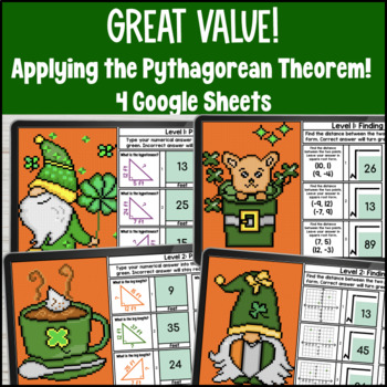 Spring | Pythagorean Theorem Pixel Art BUNDLE | Distance Formula Hypotenuse Legs — preview page 2 of 4