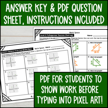 Spring | Pythagorean Theorem Pixel Art BUNDLE | Distance Formula Hypotenuse Legs — preview page 4 of 4
