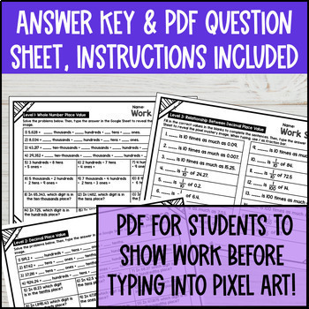 Whole Number and Decimal Place Value Digital Pixel Art — preview page 4 of 4