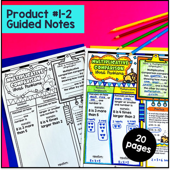 Multiplicative Comparisons 4th Grade Guided Notes & Pixel Art Multiply Divide — preview page 2 of 4
