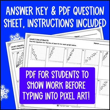 [Christmas] Line of Best Fit in Scatter Plots Digital Pixel Art Slope Intercept — preview page 4 of 4