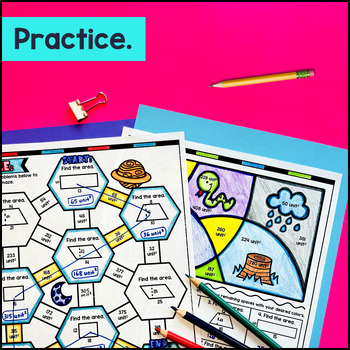 Area of Parallelograms, Trapezoids, Rectangles Guided Notes Doodles — preview page 3 of 4