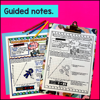 Represent Proportional Relationships Graphs & Equations Guided Notes w/ Doodles — preview page 2 of 4