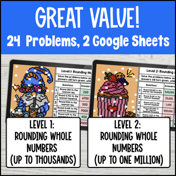 Rounding Multi Digit Whole Numbers Place Values Digital Pixel Art 4th Grade CCSS — preview page 2 of 4