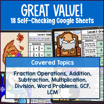 Fractions Pixel Art Unit BUNDLE — preview page 2 of 4