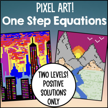 One Step Equations Digital Pixel Art
