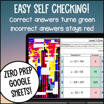 One Step Equations Digital Pixel Art — preview page 3 of 4