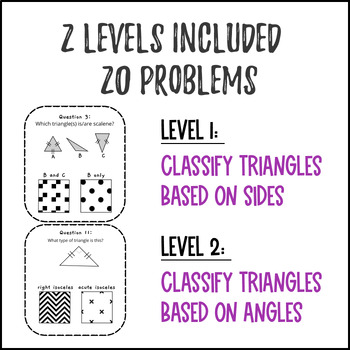 [Spring] Classifying Triangles Doodle Math: Twist on Color by Number Worksheets — preview page 3 of 4