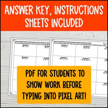 [Halloween] Evaluating Numerical Expressions Digital Pixel Art No Exponents — preview page 4 of 4