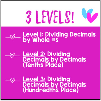 Long Division with Decimals & Whole Numbers Doodle & Color by Number Worksheets — preview page 3 of 4