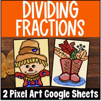 Thumbnail for Thanksgiving Dividing Fractions by Whole Numbers by Fractions Digital Pixel Art