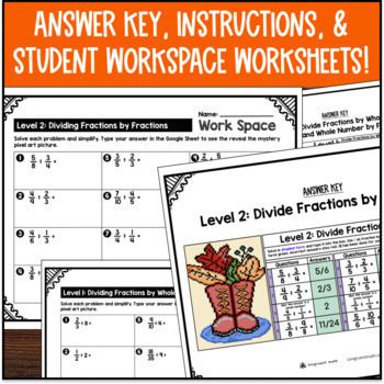 Thanksgiving Dividing Fractions by Whole Numbers by Fractions Digital Pixel Art — preview page 4 of 4