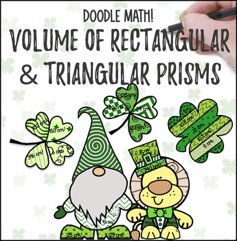 St. Patrick's Day Volume of Rectangular Triangular Prisms Doodle Color by Number