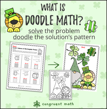 St. Patrick's Day Volume of Rectangular Triangular Prisms Doodle Color by Number — preview page 2 of 4