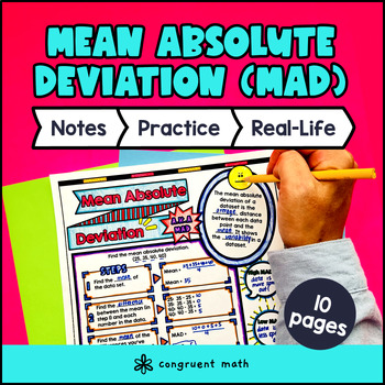 Mean Absolute Deviations Guided Notes w/ Doodles