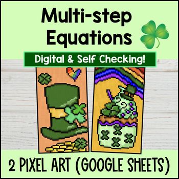 Thumbnail for Multi step Equations Digital Pixel Art Distributive Property Rational Numbers