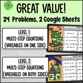 Multi step Equations Digital Pixel Art Distributive Property Rational Numbers — preview page 2 of 4