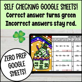 Multi step Equations Digital Pixel Art Distributive Property Rational Numbers — preview page 3 of 4