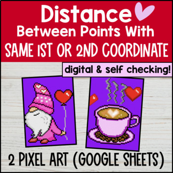 Distance on Coordinate Plane Digital Pixel Art Absolute Value Ordered Pairs CCSS